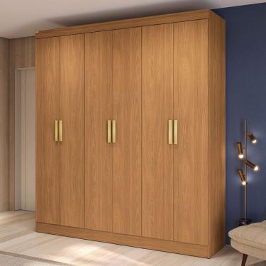 Imagem de Guarda-Roupa Casal Baume 6 Portas 2 Gavetas Canela - Kappesberg