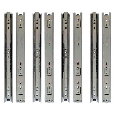 Imagem de Kit 8 corrediça telescópica 30cm para gaveta trilho 4 pares