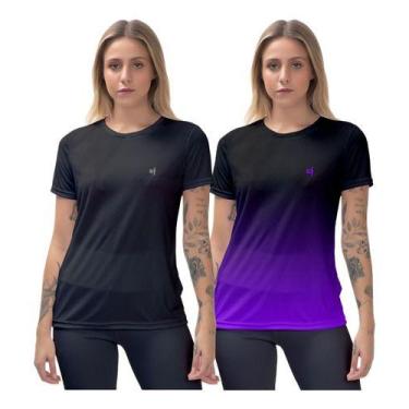 Imagem de Kit 2 Camisetas Feminina Fitness Academia Treino Proteção Uv - Efect, 