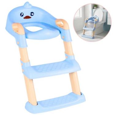 Imagem de Assento Redutor Infantil Pintinho Azul Para Crianças Com Escada - Cast