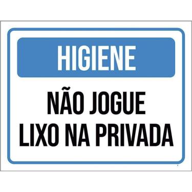 Imagem de Placa Higiene Não Jogue Lixo Na Privada 36X46