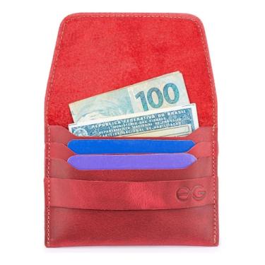 Imagem de Carteira Masculina Slim Couro Legítimo Porta Cartao Cartões/cnh/cédula