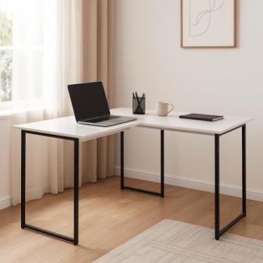 Imagem de Mesa Escrivaninha em L Estilo Industrial Estudo e Home Office 120x90cm