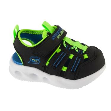 Imagem de Skechers Sandália masculina Sola Glow Hyper-Coast 407033n (infantil), Preto/limão, 9 Toddler