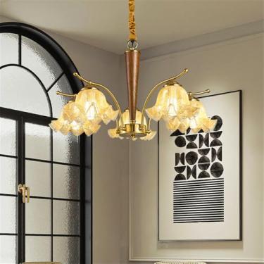 Imagem de Luminária pendente contemporânea americana retrô criatividade sala de estar sala de jantar quarto hotel villa café arte simples led lustre doméstico (d 5 luzes)