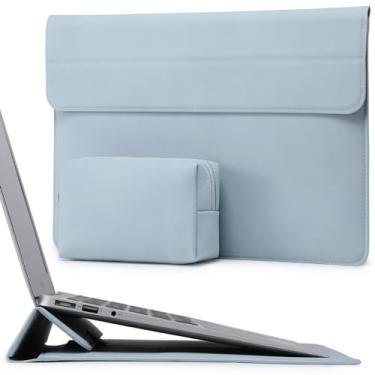 Imagem de HYZUO 13,3-14 Polegadas Capa para Notebook com Suporte para Estojo Recurso para MacBook Pro 14 M3/M2/M1 Pro/Max A2992 A2918 A2779 A2442 2021-2025, MacBook Air 13 2017-2012, Laptop Case, Azul claro