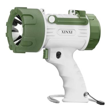 Imagem de Lanterna holofote recarregável IP67 à prova d'água com LED de 800 lúmens, holofote portátil resistente a impactos com suporte dobrável branco