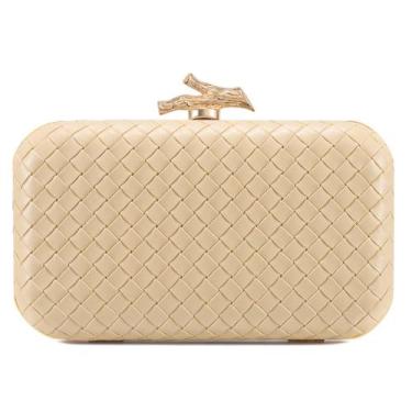 Imagem de Bolsa embreagem CHUNLI Bolsa tecida para noites e casamentos em couro 