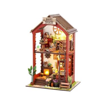 Imagem de Kit DIY Book Nook Tomyoung Creativity 3D Puzzle de madeira com LED