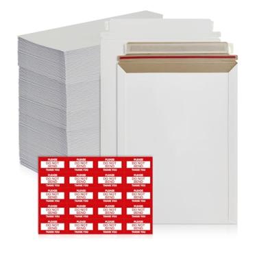 Imagem de Pacote com 280 envelopes rígidos de 15 x 20 cm – Envelopes de papelão brancos autoselados – Material de correspondência resistente para documentos, fotos, revistas e literatura