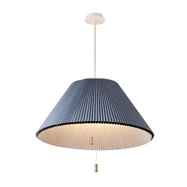Imagem de YQSLQZZ Luminária pendente de quarto de tecido azul vintage, estilo faça você mesmo acima da mesa de jantar luzes de teto penduradas, lustres de iluminação decorativa de teto de sala de estar, para