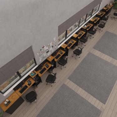 Imagem de Conjunto De Escritório Tech 8 Livreiro 2 Buffet E 9 Mesas 90 - Preto E Cedro Preto E Cedro