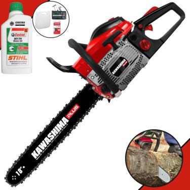 Imagem de Motosserra Kawashima KCS550-P À Gasolina 2T 54,6cc Profissional Com Carcaça de Magnésio e Sabre 18’` Ideal Para Todos os Trabalhos + ÓLEO STIHL 2T