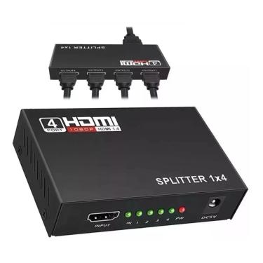 Imagem de Distribuidor Hdmi Splitter 1x4 Divisor 4 Portas Para TV Ps3 Xbox Sky Net