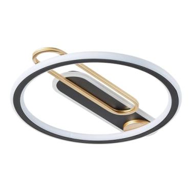 Imagem de Plafon Led Lisboa Preto E Dourado Redondo 53Øcm 3000K E 6000K 55W - 4000K 110W - Pz-1101/530Y