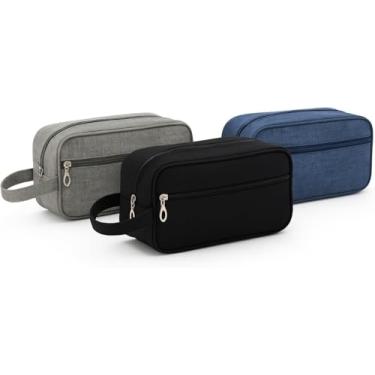 Imagem de Necessaire Viagem Masculina Feminina com 2 Compartimentos, Alça Lateral, Alta Capacidade, Compacta, Resistente, Ideal para Banheiro, Cosméticos, Higiene Pessoal e Organizador de Mala