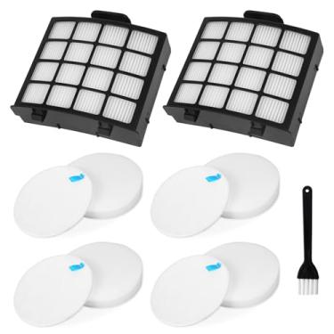 Imagem de Substituição do filtro de vácuo AZ2002 para aspirador vertical Shark AZ2000 AZ2000W AZ2002 Vertex DuoClean PowerFin, 2 filtros pós-motor, 4 filtros de feltro de espuma, peça # XHFAZ2000 e XFFKAZ2000