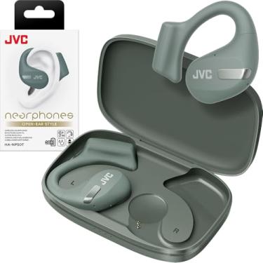 Imagem de JVC Novos fones de ouvido sem fio de orelha aberta com drivers grandes de 16 mm para som potente, uso de ouvido único, tamanho compacto e bateria de longa duração (até 38 horas) - HANP50TG (verde)
