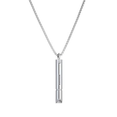 Imagem de INTIMATE LOVER Colar de respiração com filtro de algodão – auxílio de respiração consciente para relaxamento e foco, joia de meditação de aço inoxidável, 18.0 Inches, Algodão Metal, Sem Pedra Preciosa