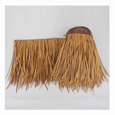 Imagem de Rolo de palha falsa de palmeira de palha simulação de telha de palha de plástico para casa de fazenda telhado de palha para grama à prova de fogo Pe grama artificial (amarelo d, 0,5 x 10 m/1,64 x 32,4