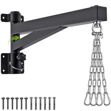 Imagem de BeneLabel Suporte para saco de pancadas de parede de 61 cm com correntes de aço inoxidável, capacidade de 362 kg, suporte de saco pesado com corrente de pendurar para saco de boxe, bolsa de Muay Thai