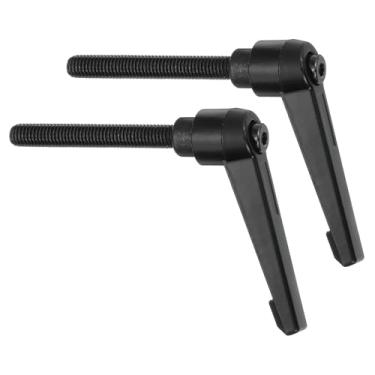 Imagem de 2 peças M8 x 60 mm puxadores ajustáveis com rosca macho botão de pressão catraca de liberação rápida parafuso rotativo para máquinas de torno, preto
