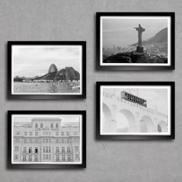 Imagem de Kit 4 Quadros Decoração Cidade Rio De Janeiro Copa Cristo Pb