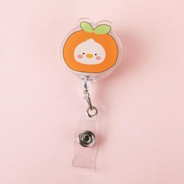 Imagem de Suporte de crachá clipes de acrílico para estudantes, fácil de puxar, porta-cartões de identificação, meninas, meninos, cores fofas, carretel retrátil (estilo 9)