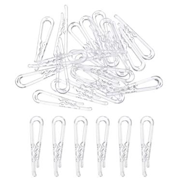 Imagem de 100 peças de clipe jacaré em forma de U, clipe de camisa com dentes, prendedores de roupa para meias, calças, gravatas, camisas, roupas, transparente