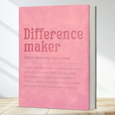 Imagem de Caderno de diário, presentes motivacionais para mulheres, presentes positivos para colegas de trabalho, chefe, mentor, amigos, presente de agradecimento, definição de criador de diferenças, caderno de