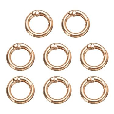 Imagem de Generic 8 peças de clipe de anel de mola, chaveiro com fecho de mola de metal, chaveiro redondo de 20 mm / 3/10.2 cm, acessórios de fivela de encaixe para bolsa de ombro, cordão de couro, artesanato