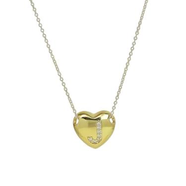 Imagem de 1 conjunto de coração de letra A a Z banhado a prata, colar feminino, colar feminino, joia fina, presente para mamãe, 44.5cm, Cobre, Sem Pedra Preciosa