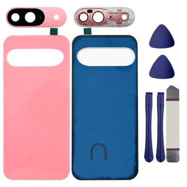 Imagem de Para Pixel 9 Vidro traseiro compatível com Google Pixel 9 5G Capa traseira de vidro parte de substituição de porta com lente de câmera, fitas pré-instaladas e kits de ferramentas (não é compatível com