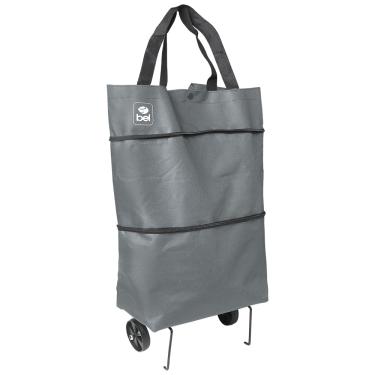 Imagem de Carrinho Bolsa Sacola Multiuso com Rodinhas Cinza Bel