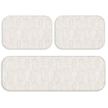 Imagem de Kit 3 Tapetes para Cozinha Moderno Antiderrapante - Passadeira + 2 Tapetes Decorativos Jogo de Cozinha (TPWEST3369)