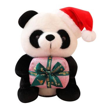 Imagem de Brinquedo de pelúcia macio, boneca Panda, design de Natal, 25 cm