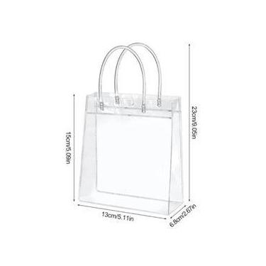 Imagem de Sacola PVC tamanho 15x13x7 para lembrancinhas, presentes, 10 unidades 