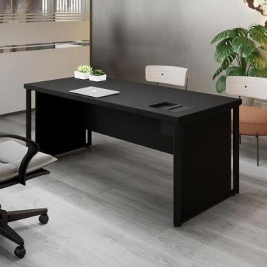 Imagem de Escrivaninha Mesa Escritório Diretor 200cm com Caixa de Tomadas e Port