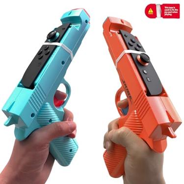 Imagem de 2 Pack Shooting Game Gun Controller for Nintendo Switch 2 Joycon,Gun Hand Grip Motion Controller with Switch 2 Shooter Hunting Games for Resident Evil,Splatoon,Big Buck Hunter & More -Not for Switch 1
