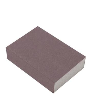Imagem de Bloco de esponja de lixa de grão médio dupla face almofada abrasiva flexível reutilizável para polimento de móveis de madeira e alisamento de superfície