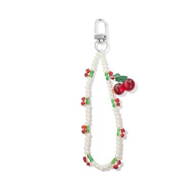 Imagem de Chaveiro vermelho com pingente de cereja para mulheres, acessórios fofos de cereja, presentes de amizade Crocs para mulheres