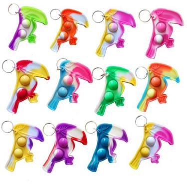 Imagem de 20 pacotes Fidget Toys Parrots Funny Summer para crianças com chaveiro