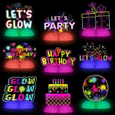 Imagem de Artigos de festa Yexiya Glow in Dark Neon Centerpieces x9