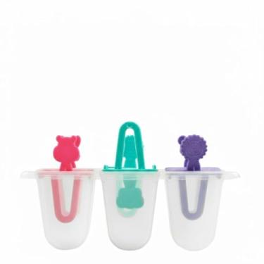 Imagem de Forma para Picolé Infantil com 6 Moldes Plástico Não Tóxico Design Divertido Colorido para Sorvetes Caseiros