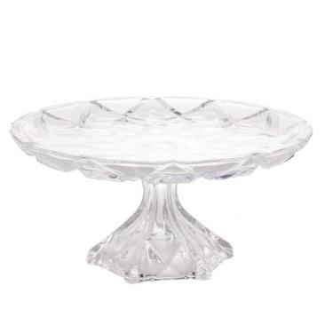 Imagem de Prato para Bolo 30 cm de Cristal com Pé Diamond Lyor