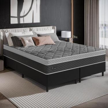 Imagem de Cama Box King 193cm Molas Ensacadas Ferrara Umaflex Base 2CEN, Cinza c