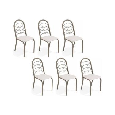 Imagem de Kit 6 Cadeiras Sala Jantar Holanda C009 6 Un Niquel-branco 106 - Kappesberg