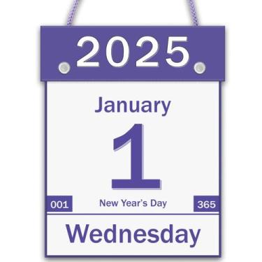 Imagem de Calendário de parede 2025 Daily Purple com impressão grande 8,5 x 6 po