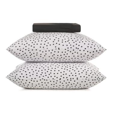 Imagem de Altenburg Jogo de Lençol Cama Queen Malha Fio Penteado 100% Algodão Bits Poá Bolinha Vintage 3 Peças