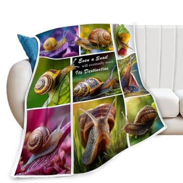Imagem de Cobertor de caracol para amantes de caracol, presentes para meninas, meninos, crianças, macio, aconchegante, de lã de pelúcia para sofá-cama 127 x 101 cm